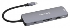 VERBATIM 32151 USB-C Pro Multiport CMH-08 8in1 ezüst HUB Iroda és számítástechnika - Notebook kiegészítő - USB hub / elosztó - 507640