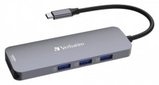 VERBATIM 32151 USB-C Pro Multiport CMH-08 8in1 ezüst HUB Iroda és számítástechnika - Notebook kiegészítő - USB hub / elosztó - 507640