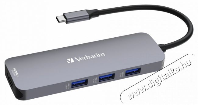 VERBATIM 32151 USB-C Pro Multiport CMH-08 8in1 ezüst HUB Iroda és számítástechnika - Notebook kiegészítő - USB hub / elosztó - 507640