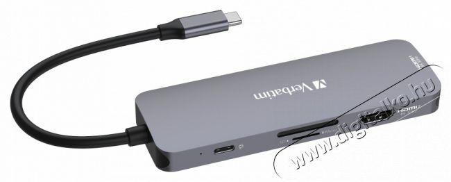 VERBATIM 32151 USB-C Pro Multiport CMH-08 8in1 ezüst HUB Iroda és számítástechnika - Notebook kiegészítő - USB hub / elosztó - 507640