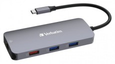VERBATIM 32152 USB-C Pro Multiport CMH-09 9in1 ezüst HUB Iroda és számítástechnika - Notebook kiegészítő - USB hub / elosztó - 507641