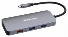 VERBATIM 32152 USB-C Pro Multiport CMH-09 9in1 ez&uuml;st HUB Iroda &eacute;s sz&aacute;m&iacute;t&aacute;stechnika - Notebook kieg&eacute;sz&iacute;tő - USB hub / eloszt&oacute; - 507641