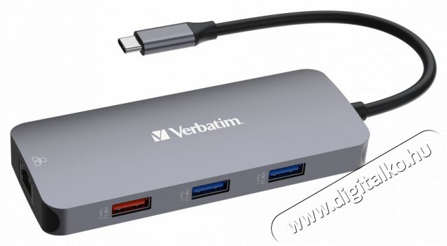 VERBATIM 32152 USB-C Pro Multiport CMH-09 9in1 ezüst HUB Iroda és számítástechnika - Notebook kiegészítő - USB hub / elosztó - 507641