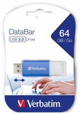 VERBATIM 49455 DataBar 64GB USB 2.0 kék Flash Drive Memória kártya / Pendrive - Flash memory - 507920