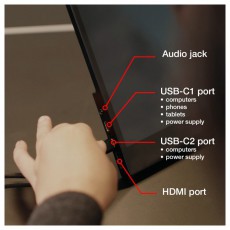 VERBATIM 49592 15,6 PMT-15 FHD IPS HDMI/USB-C fekete fém borítású érintőképernyős monitor Iroda és számítástechnika - Monitor - Érintőképernyős monitor - 507922
