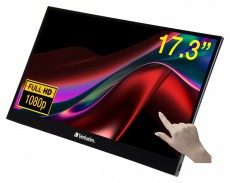 VERBATIM 49593 17,3 PMT-17 FHD IPS HDMI/USB-C fekete fém borítású érintőképernyős monitor Iroda és számítástechnika - Monitor - Érintőképernyős monitor - 507923