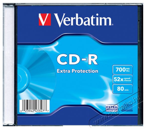 VERBATIM 43347 CD-R 700MB/52x/extra protection írható felület/egyszer írható CD 1db (műanyag tokos) Audio-Video / Hifi / Multimédia - Hordozható CD / DVD / Multimédia készülék - Hordozható CD / Multimédia rádiómagnó / Boombox - 514151