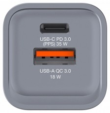VERBATIM 32200 GNC-35 GaN Charger 35W USB Type-A + Type-C h&aacute;l&oacute;zati t&ouml;ltő adapter Akkuk &eacute;s t&ouml;ltők - Li-ion akkumul&aacute;tor &eacute;s t&ouml;ltő (gy&aacute;ri) - T&ouml;ltő / h&aacute;l&oacute;zati adapter - 514984
