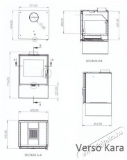 VERSO Kara, 7,5 kW, füstcső átmérő 150 mm Kandallókályha Háztartás / Otthon / Kültér - Fűtés - Kandalló - 526580