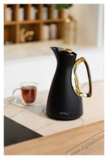 Vialli Design Termosz üvegbetéttel, 1 l fekete-arany, ALESSIA 9200 Konyhai termékek - Edény - Termosz - 528282
