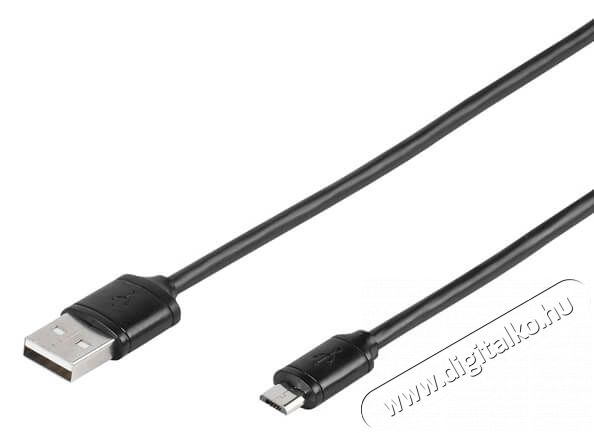 Vivanco PBVVMUSBBLACK MicroUSB kábel 1m Tv kiegészítők - Kábel / csatlakozó - USB kábel - 338204