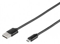 Vivanco PBVVMUSBBLACK MicroUSB kábel 1m Tv kiegészítők - Kábel / csatlakozó - USB kábel - 338204