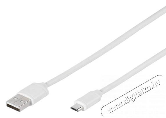 Vivanco PBVVMUSBWHITE MicroUSB kábel 1m - fehér Tv kiegészítők - Kábel / csatlakozó - USB kábel - 338205