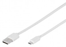 Vivanco PBVVMUSBWHITE MicroUSB kábel 1m - fehér Tv kiegészítők - Kábel / csatlakozó - USB kábel - 338205