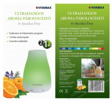 Vivamax GYVH35 Ultrahangos aroma párologtató és éjszakai fény Szépségápolás / Egészség - Légtisztító / párásító / párátlanító - Párásító - 385002