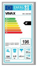 Vivax WFL-100616CS elöltöltős mosógép Háztartás / Otthon / Kültér - Mosógép / szárítógép - Elöltöltős normál (60cm-ig) mosógép - 496777