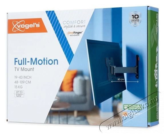 Vogels TVM3223 19-43 VESA 200x200 d&ouml;nthető &eacute;s forgathat&oacute; egykaros fekete fali konzol Tv kieg&eacute;sz&iacute;tők - Fali tart&oacute; / konzol - Fali tv tart&oacute; - 456412