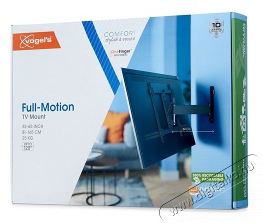 Vogels TVM3423 32-65 VESA 400x400 egykaros fekete fali konzol Tv kieg&eacute;sz&iacute;tők - Fali tart&oacute; / konzol - Fali tv tart&oacute; - 456417