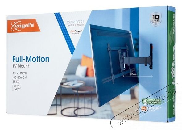 Vogels TVM3623 40-77 VESA 600x400 egykaros fekete fali konzol Tv kieg&eacute;sz&iacute;tők - Fali tart&oacute; / konzol - Fali tv tart&oacute; - 456423