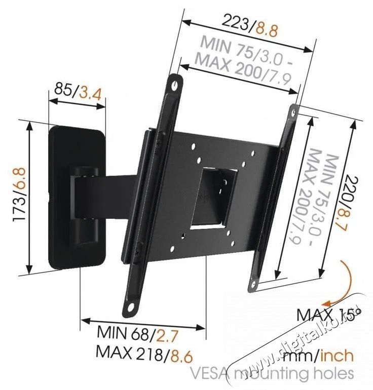 Vogels MA2030 Wall Mount Holder 19-40  TV tart&oacute; konzol Tv kieg&eacute;sz&iacute;tők - Fali tart&oacute; / konzol - Fali tv tart&oacute; - 532393