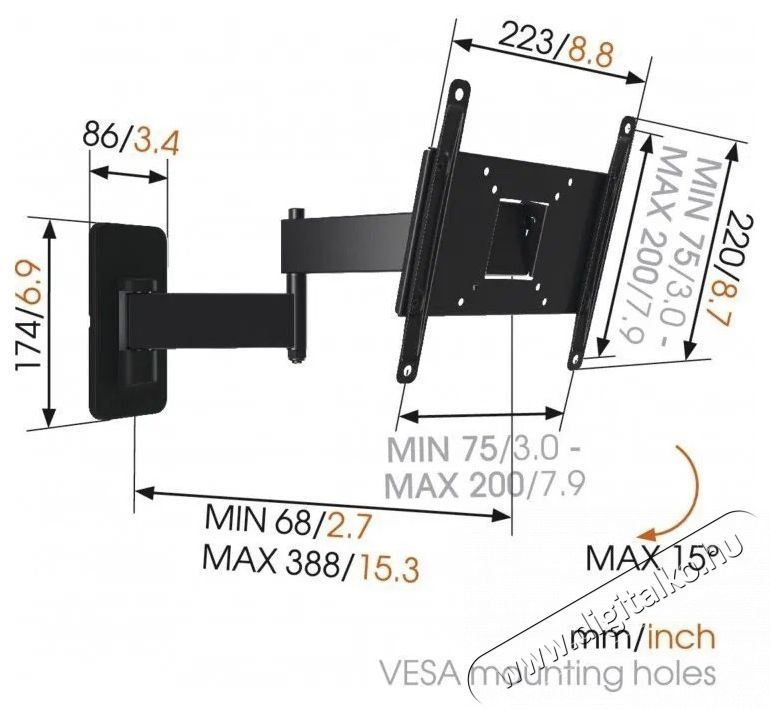 Vogels MA2040 TV-k 19-40  TV tart&oacute; konzol Tv kieg&eacute;sz&iacute;tők - Fali tart&oacute; / konzol - Fali tv tart&oacute; - 532388