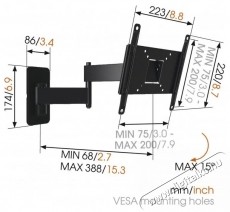 Vogels MA2040 TV-k 19-40  TV tart&oacute; konzol Tv kieg&eacute;sz&iacute;tők - Fali tart&oacute; / konzol - Fali tv tart&oacute; - 532388