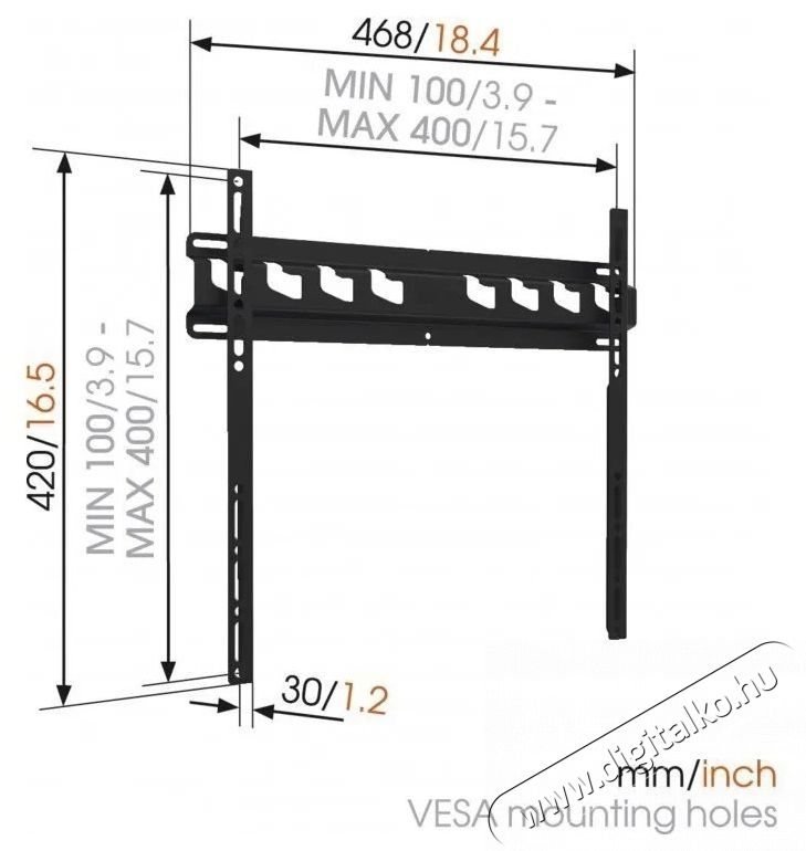Vogels MA3000 32-55 -es telev&iacute;zi&oacute;khoz TV tart&oacute; konzol Tv kieg&eacute;sz&iacute;tők - Fali tart&oacute; / konzol - Fali tv tart&oacute; - 532392