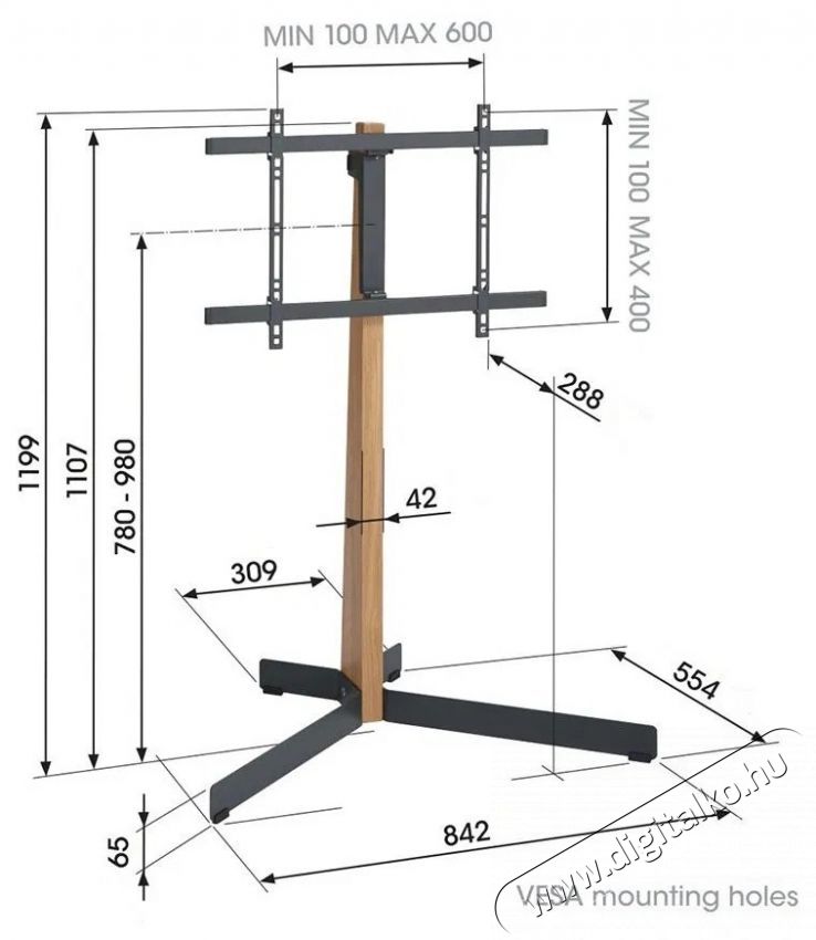 Vogels TVS 3695 B TV &aacute;llv&aacute;ny 40-77 Tv kieg&eacute;sz&iacute;tők - Fali tart&oacute; / konzol - Asztali tart&oacute; - 532394