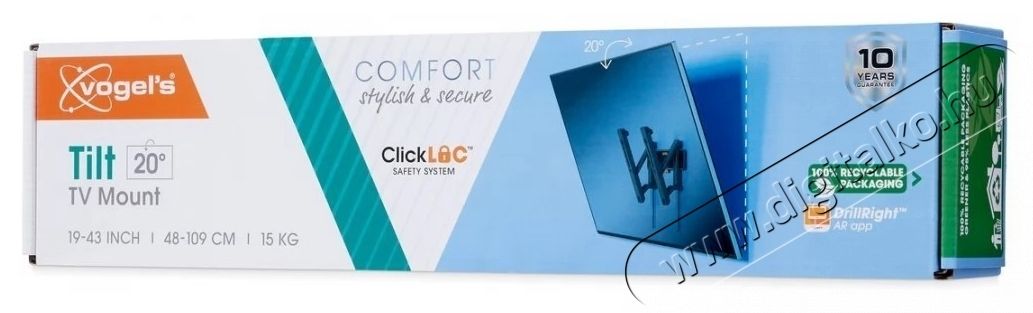 Vogels TVM3213 19-43 VESA 200x200 d&ouml;nthető fekete fali konzol Tv kieg&eacute;sz&iacute;tők - Fali tart&oacute; / konzol - Fali tv tart&oacute; - 456411