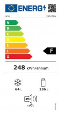 VOV VRF-258W alulfagyasztós hűtőszekrény Konyhai termékek - Hűtő, fagyasztó (szabadonálló) - Alulfagyasztós kombinált hűtő - 408289