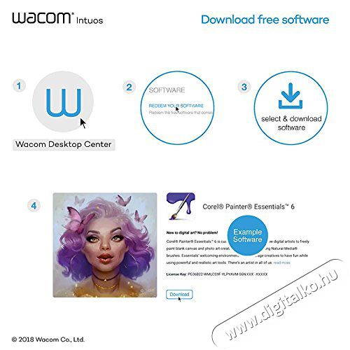 Wacom Intuos S Bluetooth North digitális rajztábla (CTL-4100WLK-N) - fekete Iroda és számítástechnika - Digitalizáló eszköz - Digitalizáló tábla - 337702