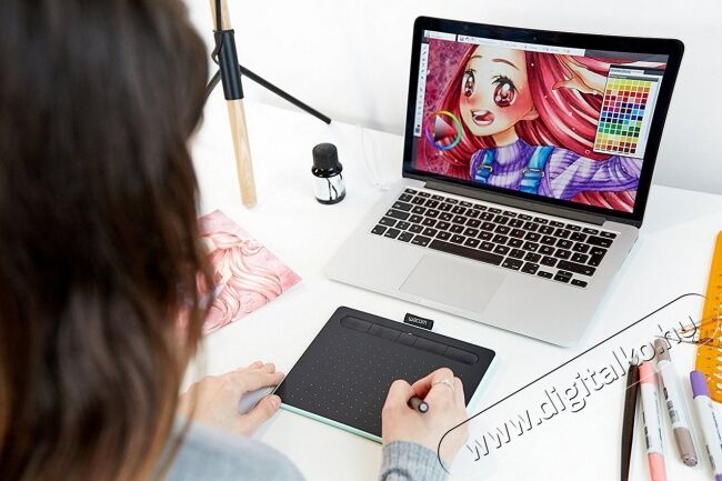 Wacom Intuos S Bluetooth North digitális rajztábla (CTL-4100WLE-N) - pisztácia Iroda és számítástechnika - Digitalizáló eszköz - Digitalizáló tábla - 337704
