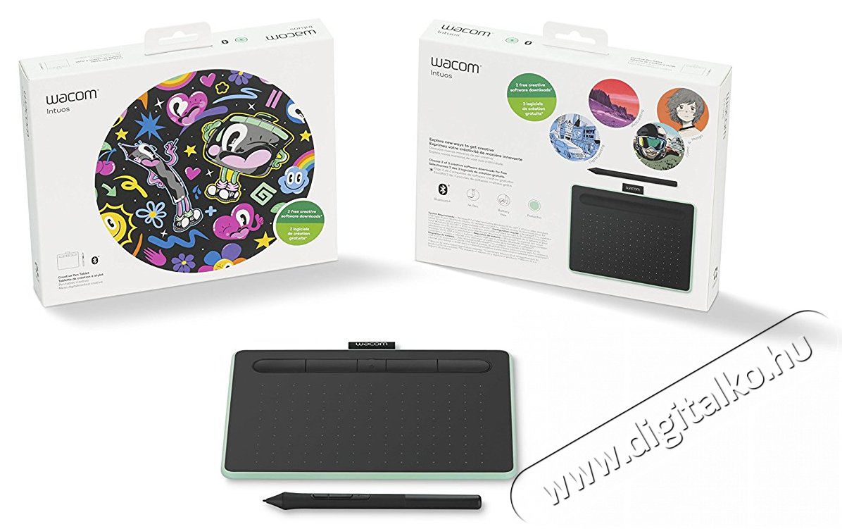Wacom Intuos S Bluetooth North digitális rajztábla (CTL-4100WLE-N) - pisztácia Iroda és számítástechnika - Digitalizáló eszköz - Digitalizáló tábla - 337704
