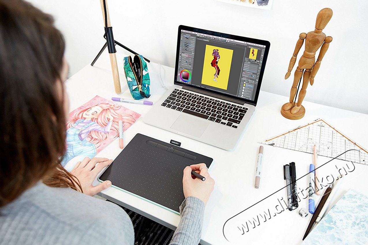 Wacom Intuos M Bluetooth North digitális rajztábla (CTL-6100WLE-N) - pisztácia Iroda és számítástechnika - Digitalizáló eszköz - Digitalizáló tábla - 337696