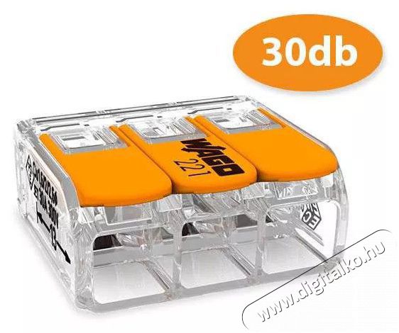 WAGO 221-613 30db/csomag 41A/450V le&aacute;gaz&aacute;s 3x 0,5-6mm2 &aacute;tl&aacute;tsz&oacute; vezet&eacute;k&ouml;sszek&ouml;tő H&aacute;ztart&aacute;s / Otthon / K&uuml;lt&eacute;r - Egy&eacute;b h&aacute;ztart&aacute;si term&eacute;k - 394617