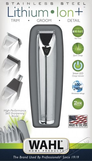 Wahl 9818-116 Stainless Steel Lithium Ion szakáll- és testszőrnyíró Szépségápolás / Egészség - Hajápolás - Haj / szakáll vágó, nyíró - 303114