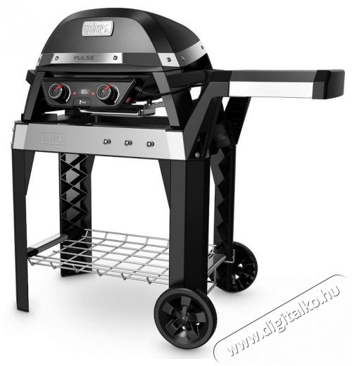 WEBER PULSE 2000 elektromos grill kocsival, fekete Konyhai term&eacute;kek - S&uuml;tő-főzőlap, tűzhely (szabadon&aacute;ll&oacute;) - Mini s&uuml;tő / mini grill / mini konyha - 520351
