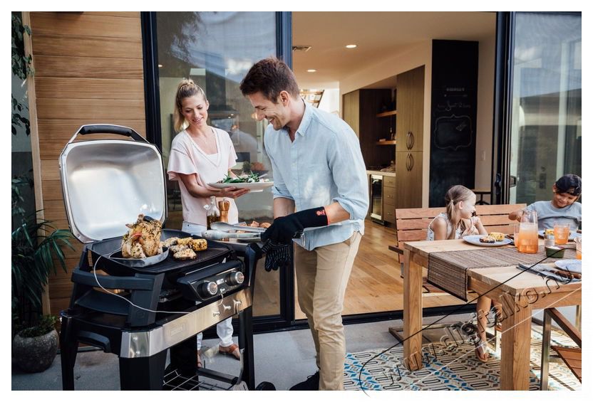 WEBER PULSE 2000 elektromos grill kocsival, fekete Konyhai term&eacute;kek - S&uuml;tő-főzőlap, tűzhely (szabadon&aacute;ll&oacute;) - Mini s&uuml;tő / mini grill / mini konyha - 520351