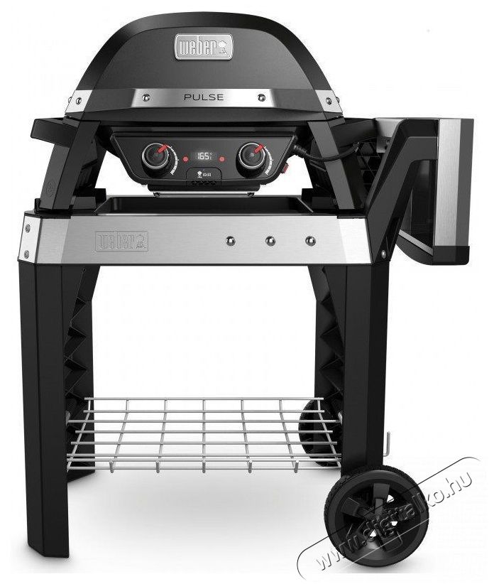 WEBER PULSE 2000 elektromos grill kocsival, fekete Konyhai term&eacute;kek - S&uuml;tő-főzőlap, tűzhely (szabadon&aacute;ll&oacute;) - Mini s&uuml;tő / mini grill / mini konyha - 520351