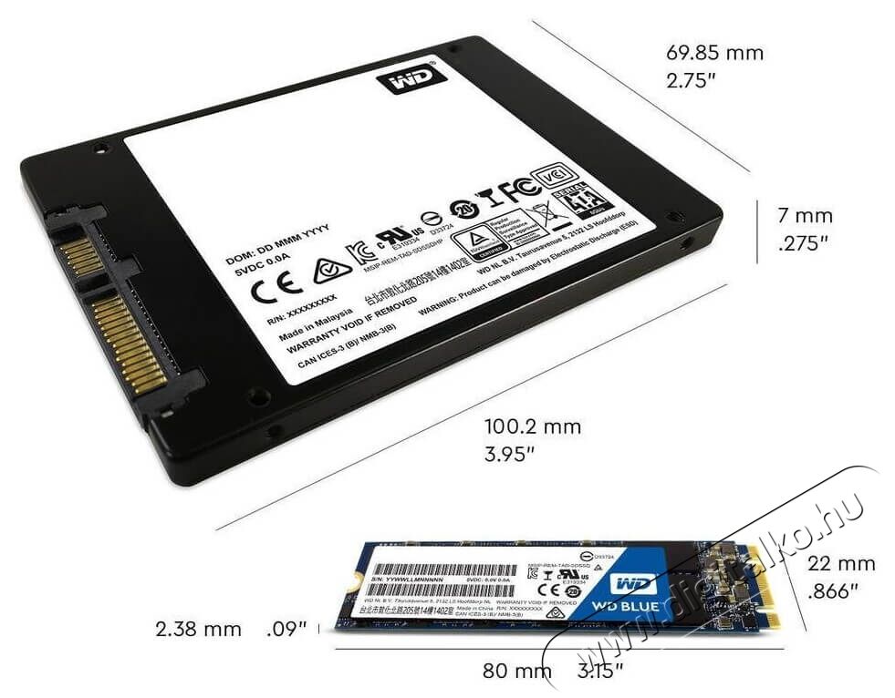 Western Digital 250GB M.2 2280 3D Blue SSD Egyéb - Nem forgalmazzuk ! - 336694