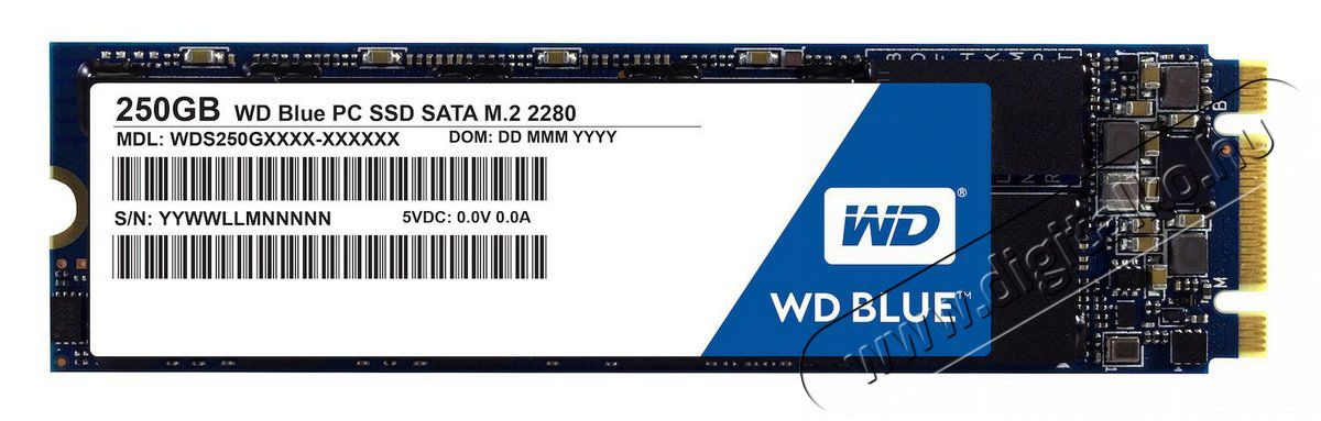 Western Digital 250GB M.2 2280 Blue (WDS250G1B0B) SSD Iroda és számítástechnika - Adattároló / merevlemez - SSD - 326174
