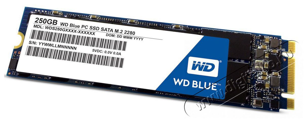 Western Digital 250GB M.2 2280 Blue (WDS250G1B0B) SSD Iroda és számítástechnika - Adattároló / merevlemez - SSD - 326174
