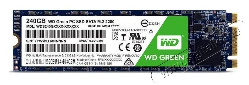 Western Digital 240GB M.2 2280 3D Green (WDS240G2G0B) SSD Egyéb - Nem forgalmazzuk ! - 337705