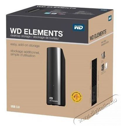 Western Digital WD Elements Desktop External Hard Drive, 4 TB, USB 3.0, black Iroda &eacute;s sz&aacute;m&iacute;t&aacute;stechnika - Egy&eacute;b sz&aacute;m&iacute;t&aacute;stechnikai term&eacute;k - 493327