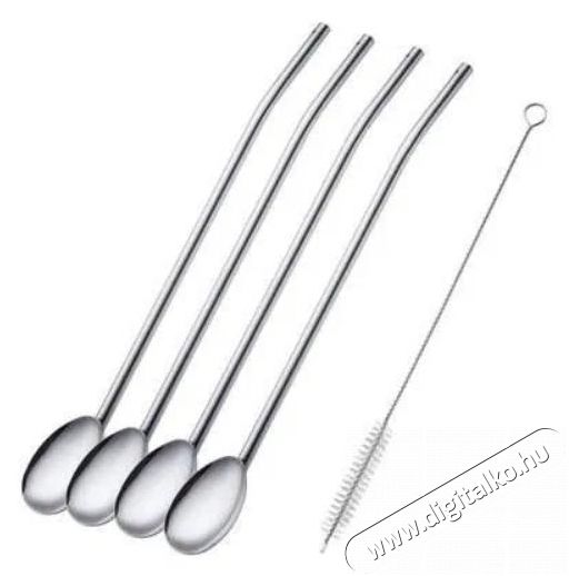 Westmark Szívószálas kanálkészlet + tisztítókefe / 5 db Konyhai termékek - Egyéb / Konyhai kiegészítő - 526655
