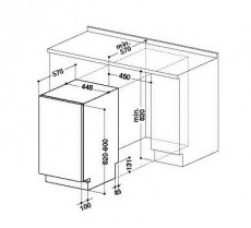 Whirlpool ADG 321 mosogatógép Konyhai termékek - Mosogatógép - Keskeny (45cm-ig) beépíthető mosogatógép - 295108