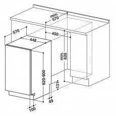Whirlpool ADG 422 IX beépíthető mosogatógép Konyhai termékek - Mosogatógép - Keskeny (45cm-ig) beépíthető mosogatógép - 307477