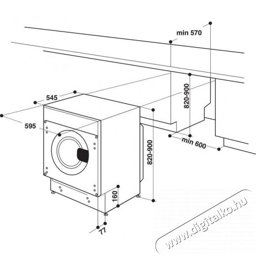 Whirlpool BI WMWG 71484E EU elöltöltős mosógép Háztartás / Otthon / Kültér - Mosógép / szárítógép - Elöltöltős mosógép (beépíthető) - 348466
