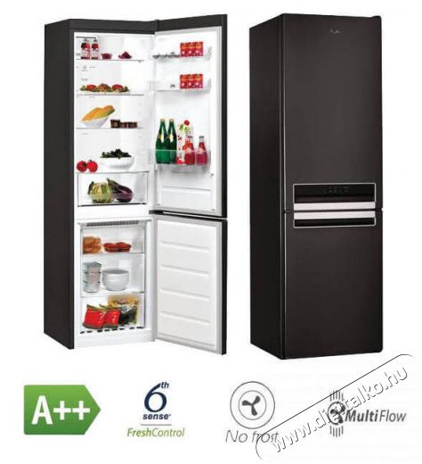 Whirlpool BSNF 8422 K alulfagyasztós hűtőszekrény Konyhai termékek - Hűtő, fagyasztó (szabadonálló) - Alulfagyasztós kombinált hűtő - 327333