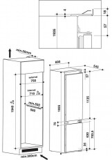 Whirlpool SP40802EU2 beépíthető alulfagyasztós hűtőszekrény Konyhai termékek - Hűtő, fagyasztó (beépíthető) - Alulfagyasztós kombinált hűtő - 367137